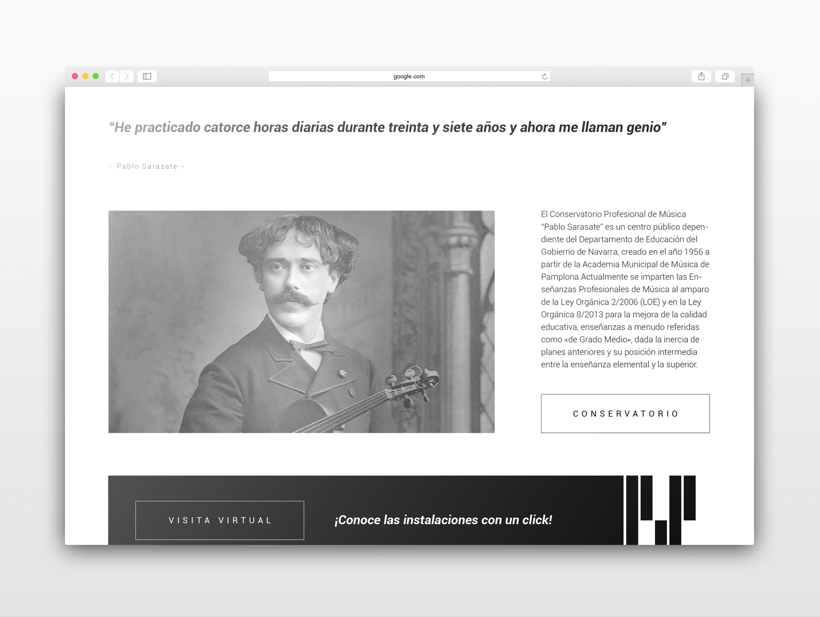 Index web Conservatorio Pablo Sarasate