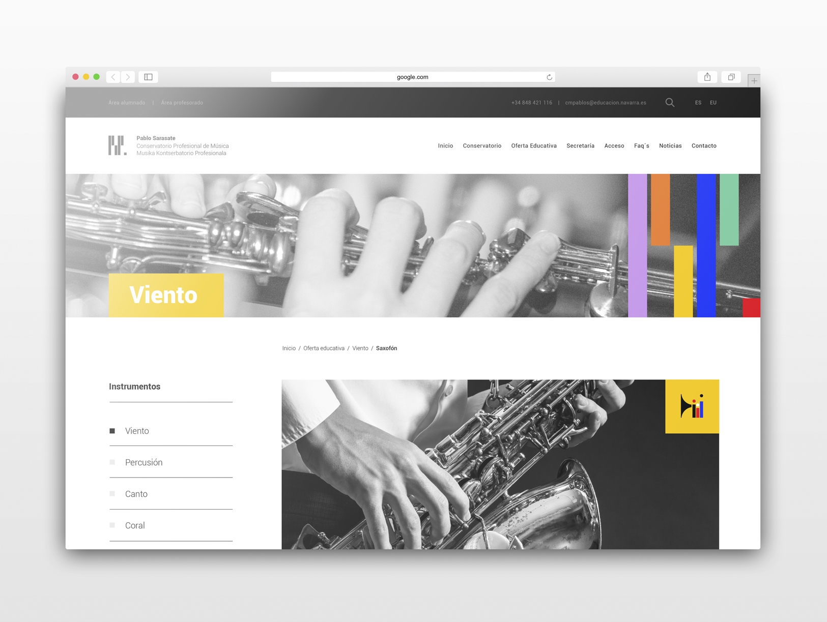 Oferta Educativa web Conservatorio Pablo Sarasate