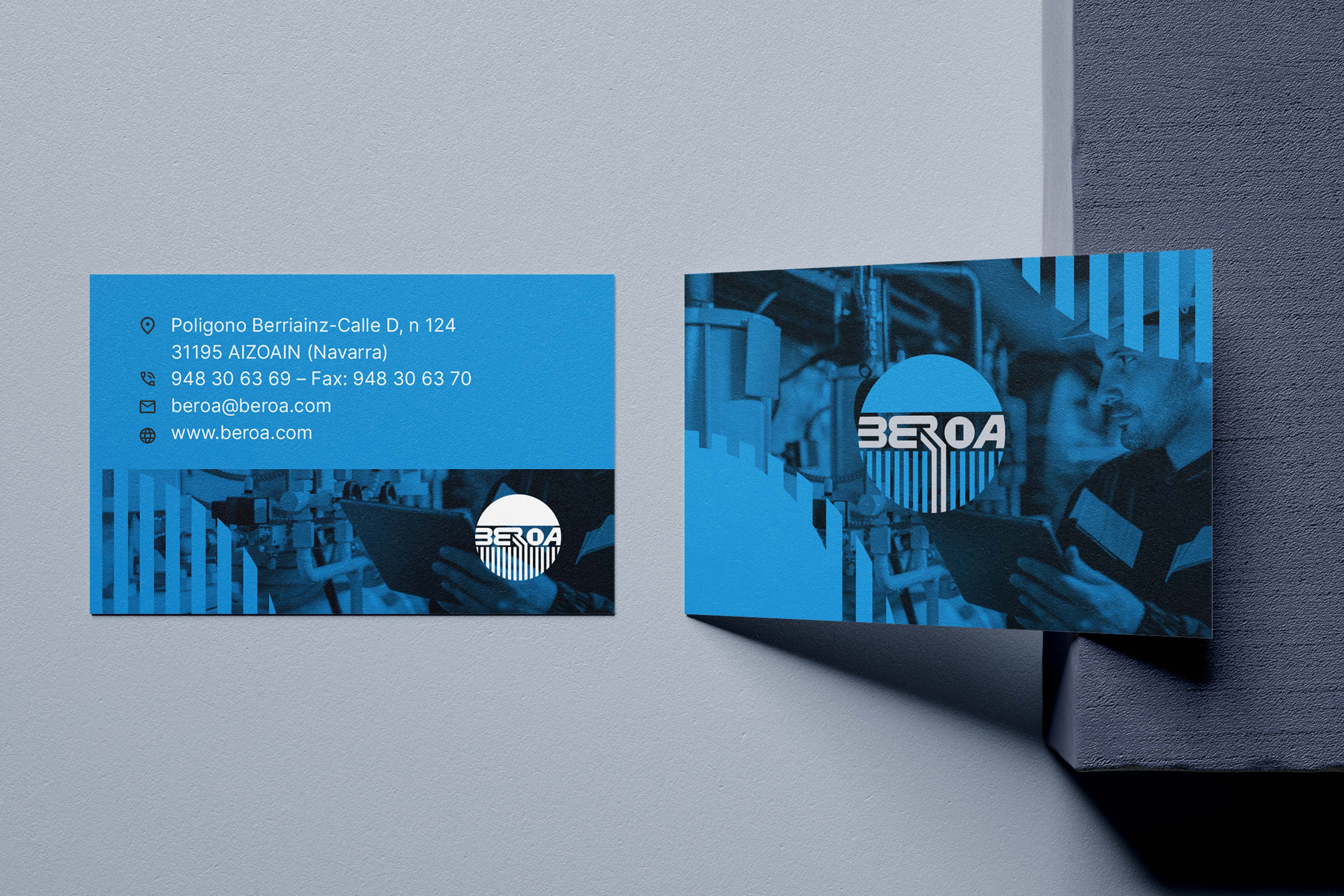 Diseño de tarjetas y papelería para la empresa de calderas Beroa